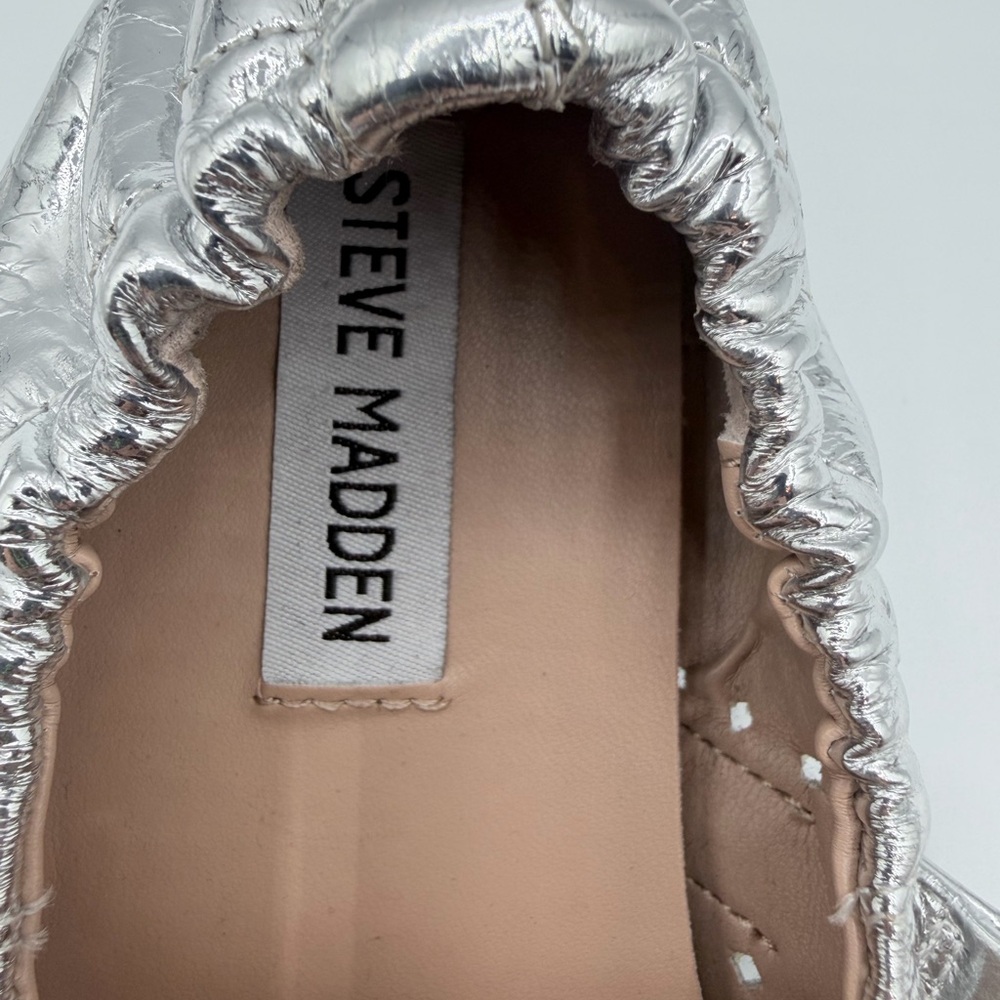 Steve Madden Anaya-ST Silver Studded Flats - Picture 6 of 6